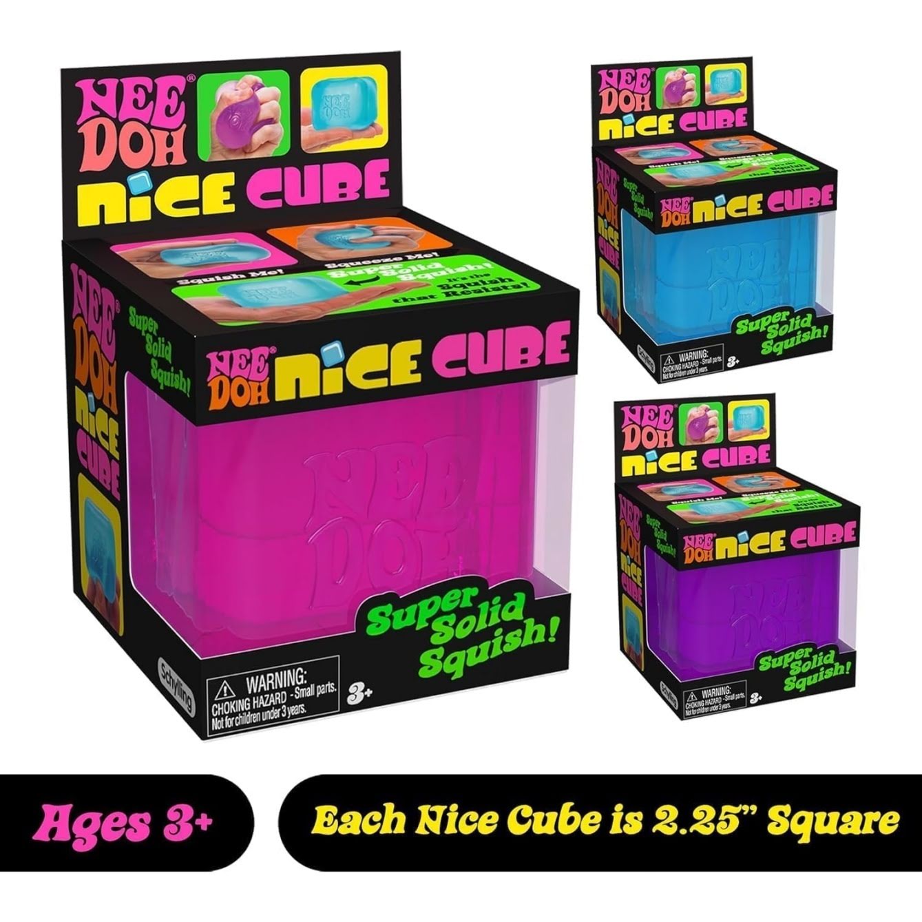 NeeDoh Nice Cube ¨C Solid Squish ¨C 2.25″ Cube